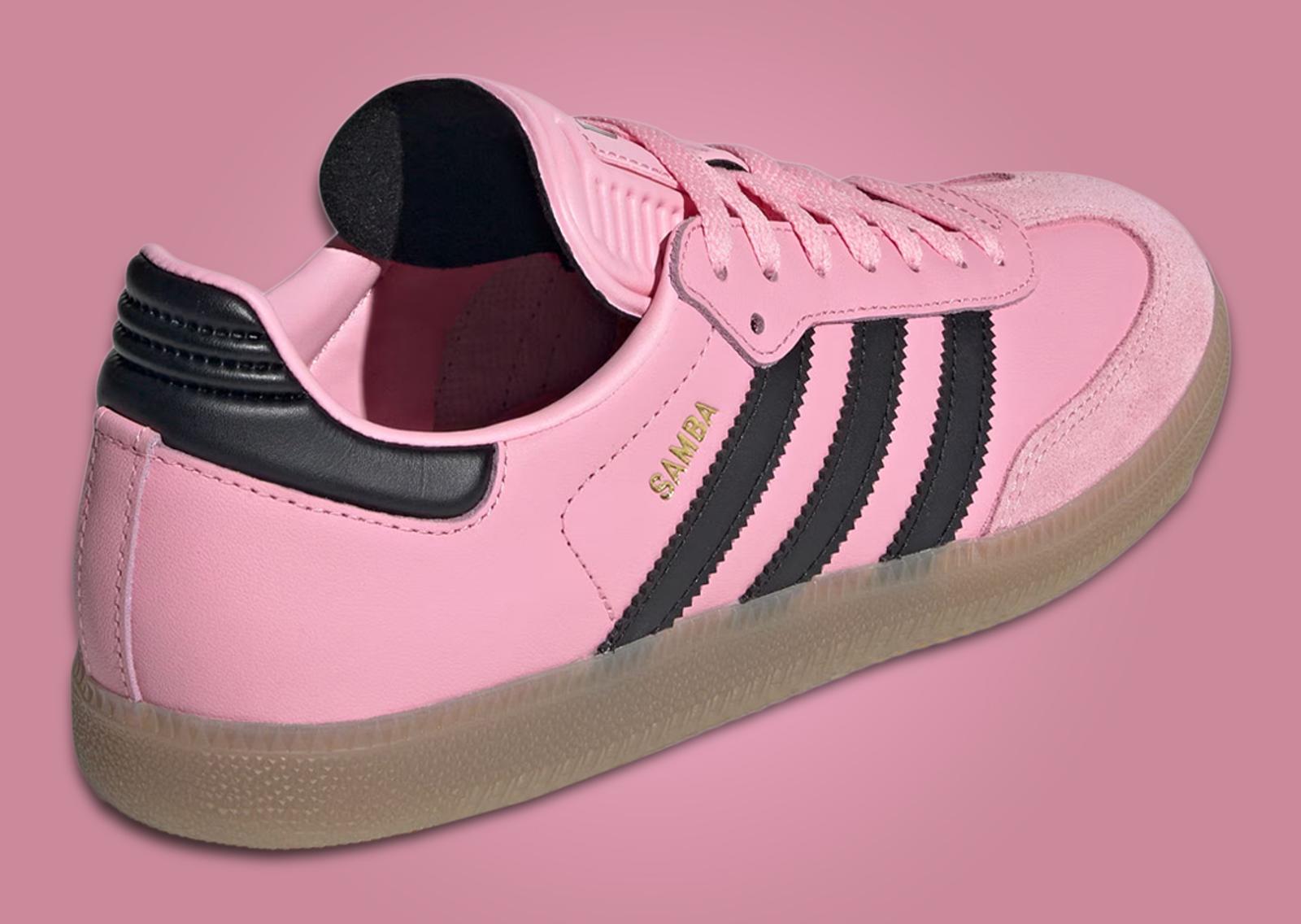 Messi x adidas Samba Indoor Cleats Pink Heel Angle