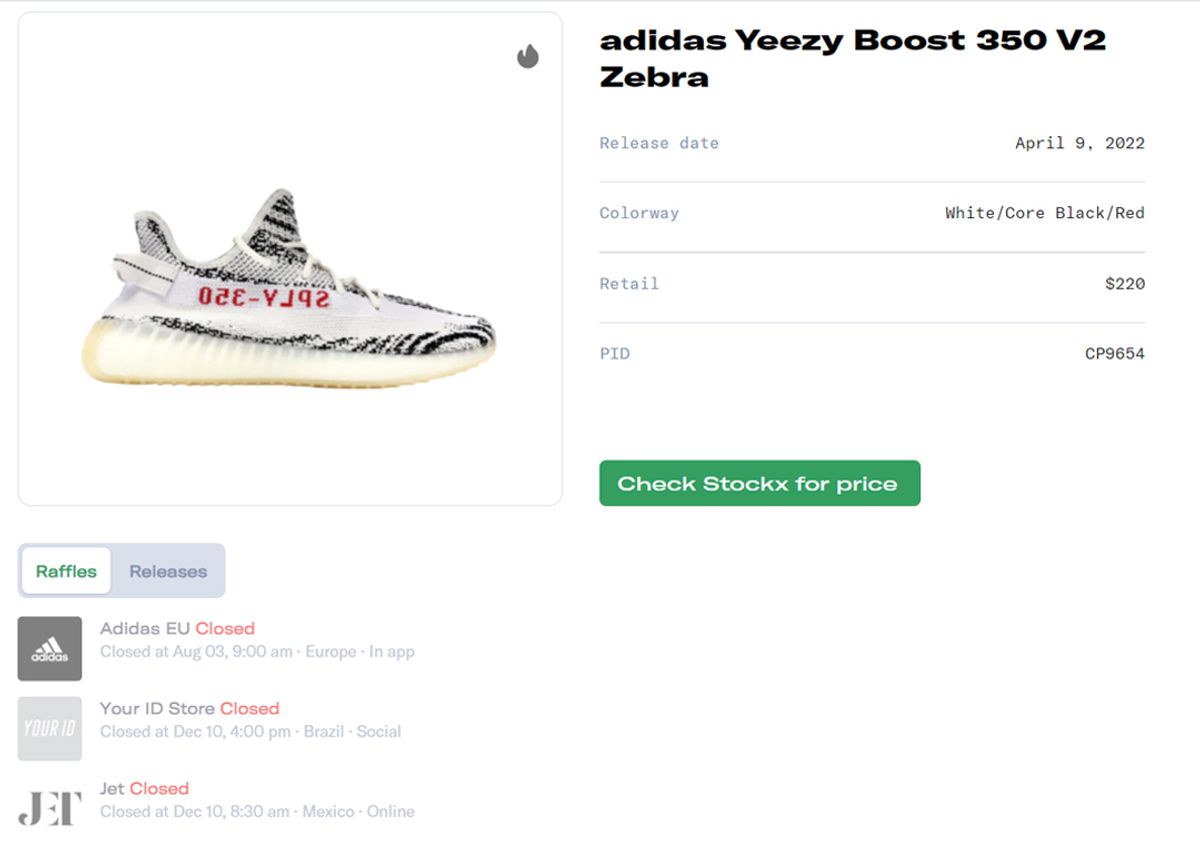 Adidas yeezy boost 350 v2 zebra raffle Clearance