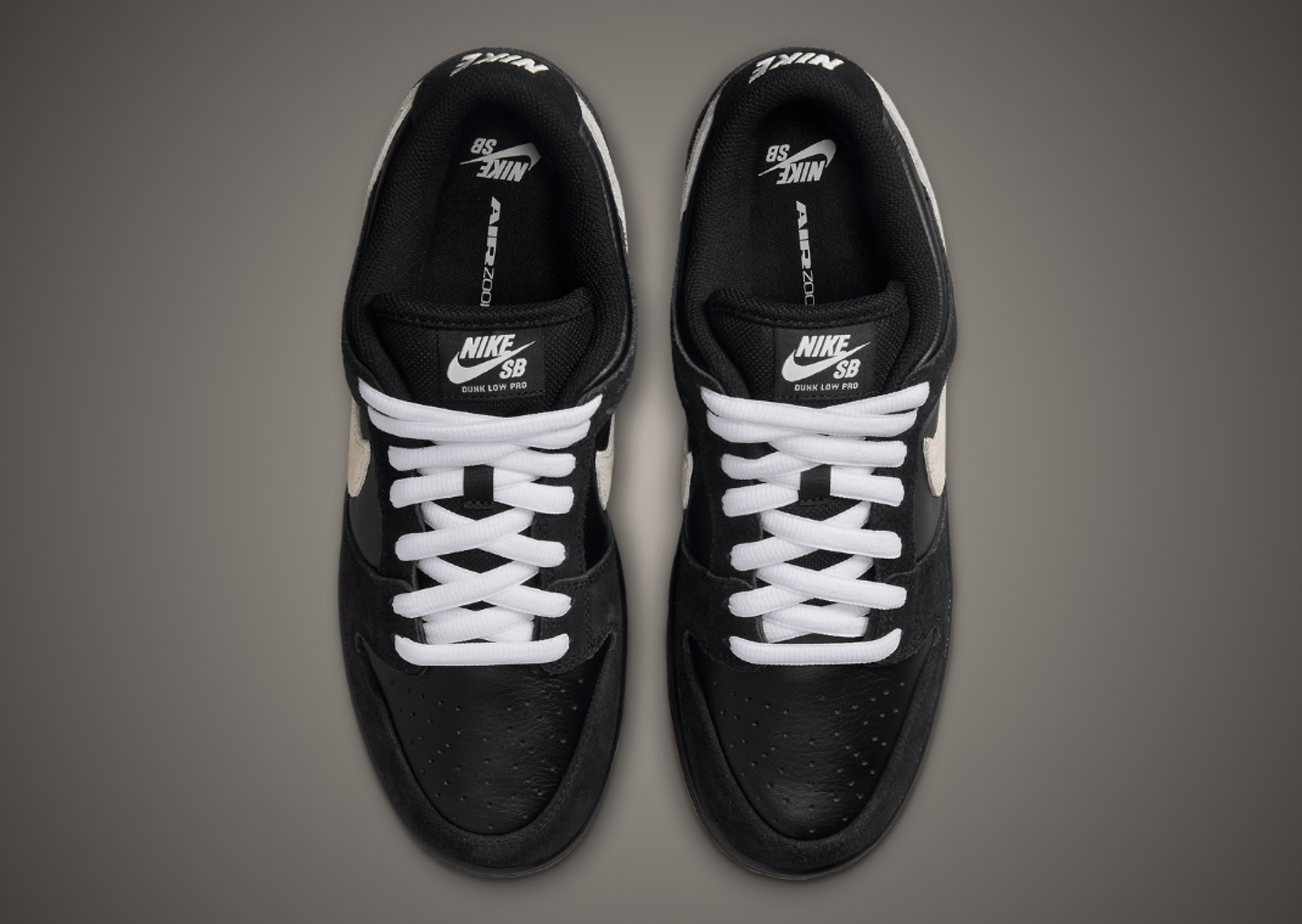 Nike SB Dunk Low Black White Gum Top