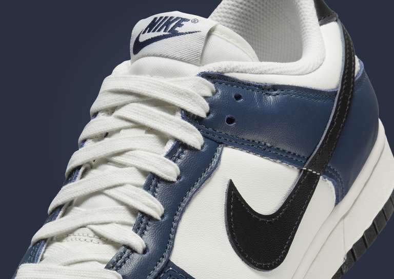 Nike Dunk Low Midnight Navy Midfoot Detail