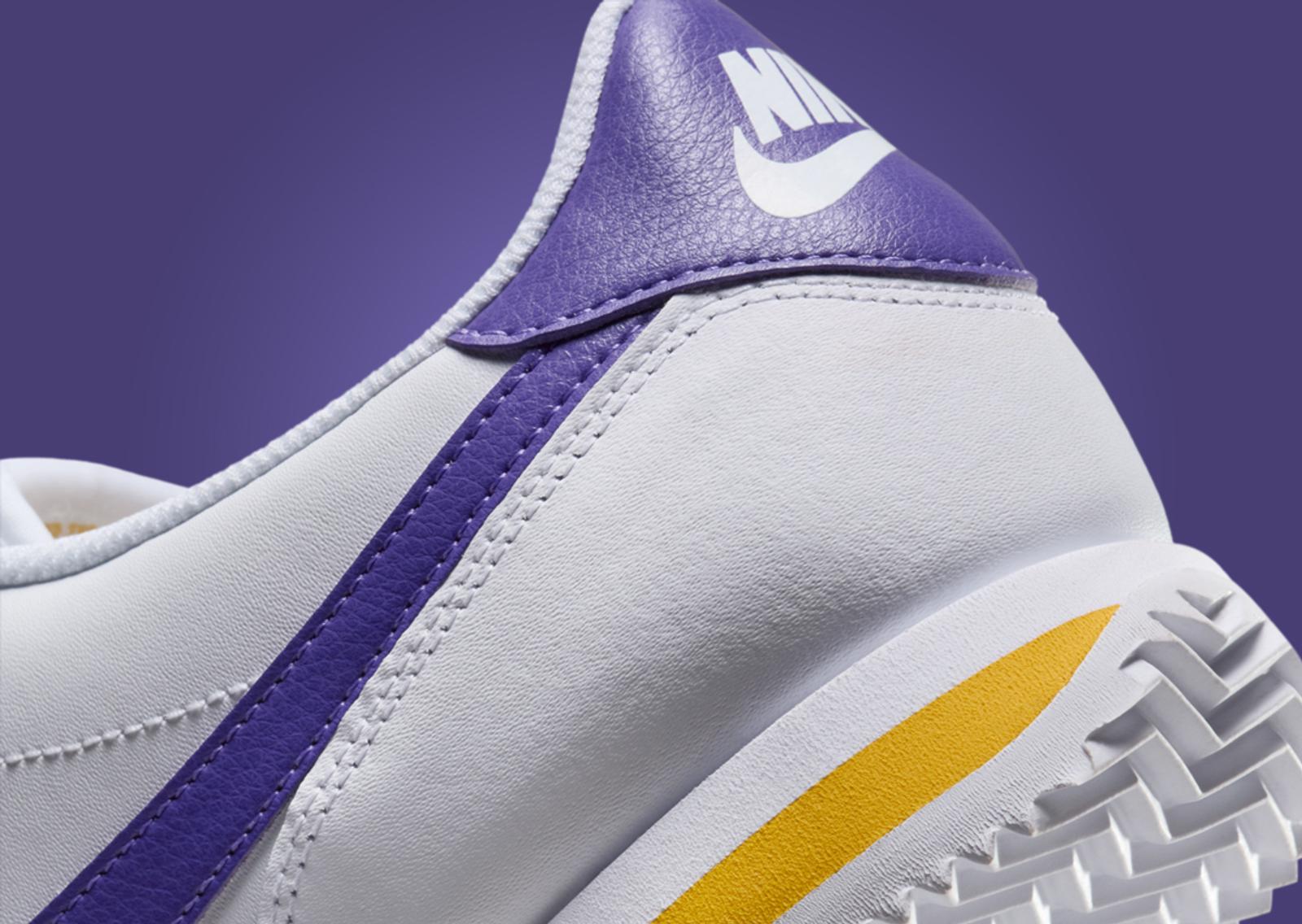 Nike Cortez Lakers Heel Detail