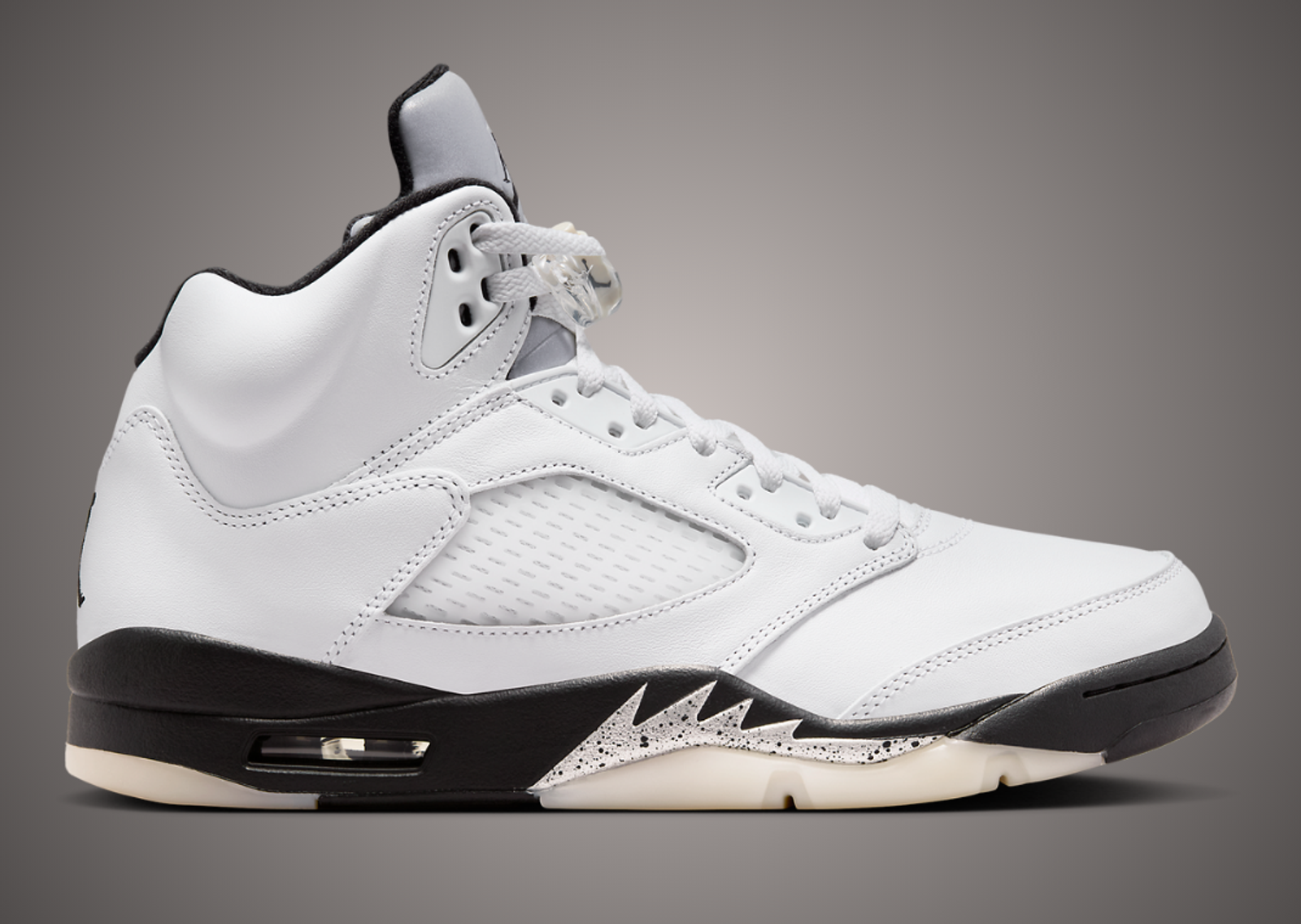 Air Jordan 5 Retro White Metallic Black Lateral Right