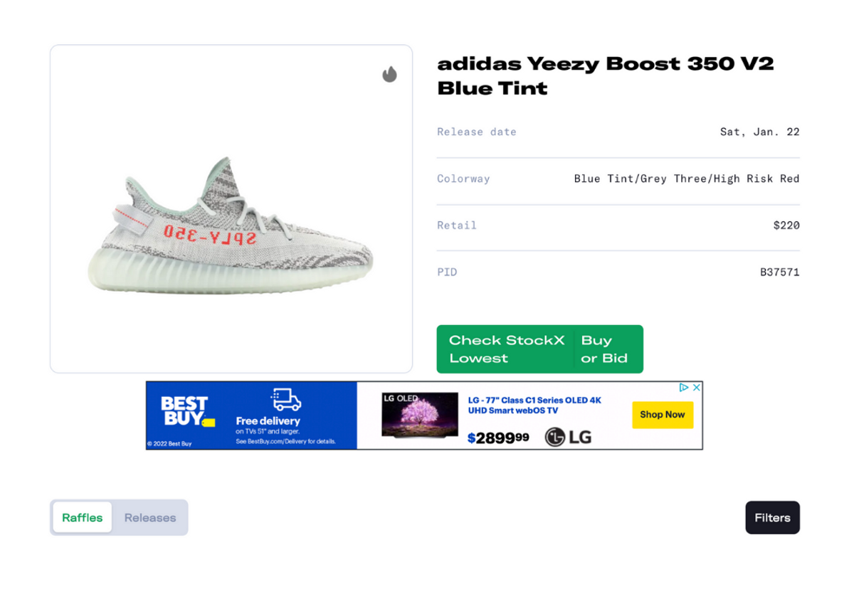 Yeezy blue tint stockx sales