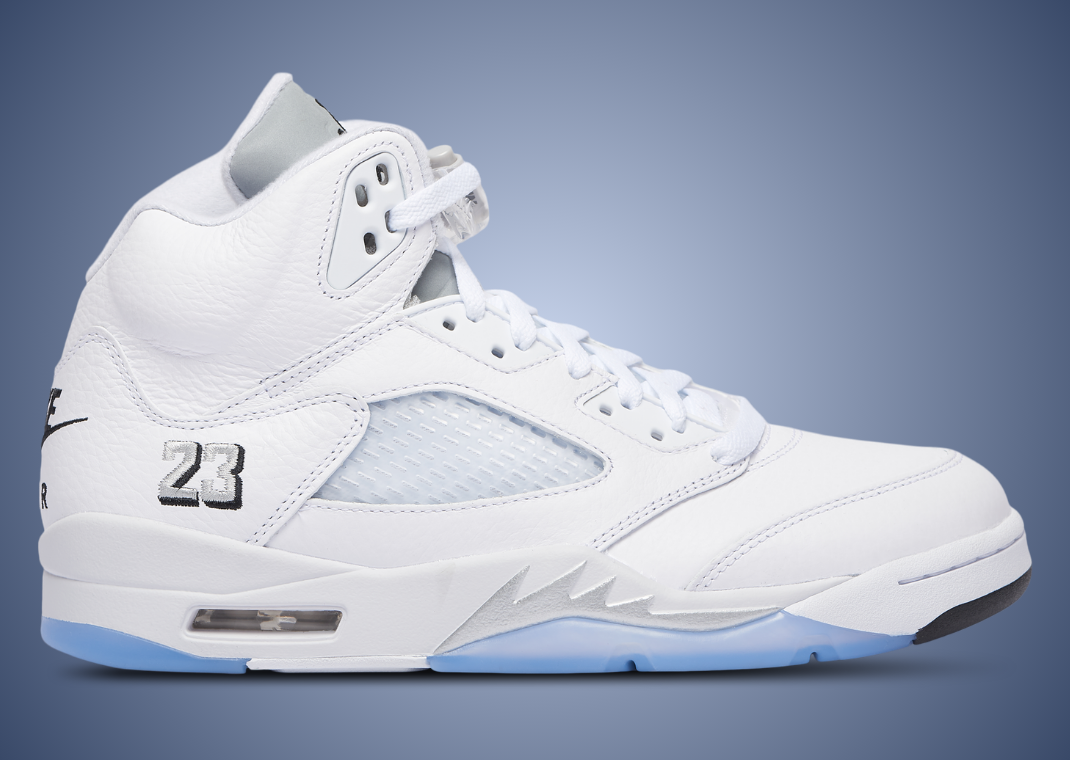 The Air Jordan 5 Retro White Metallic is Back with Nike Air Branding