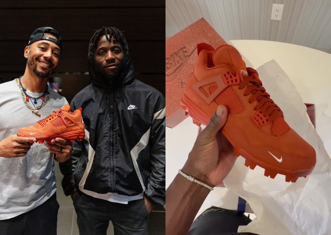 Mookie Betts Wears Nigel Sylvester's Air Jordan 4 Brick by
