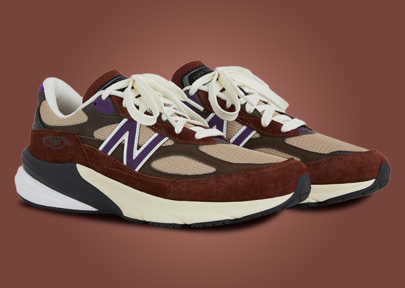 New Balance 990v6 Made in USA Rich Oak Cosmic Grape Angle