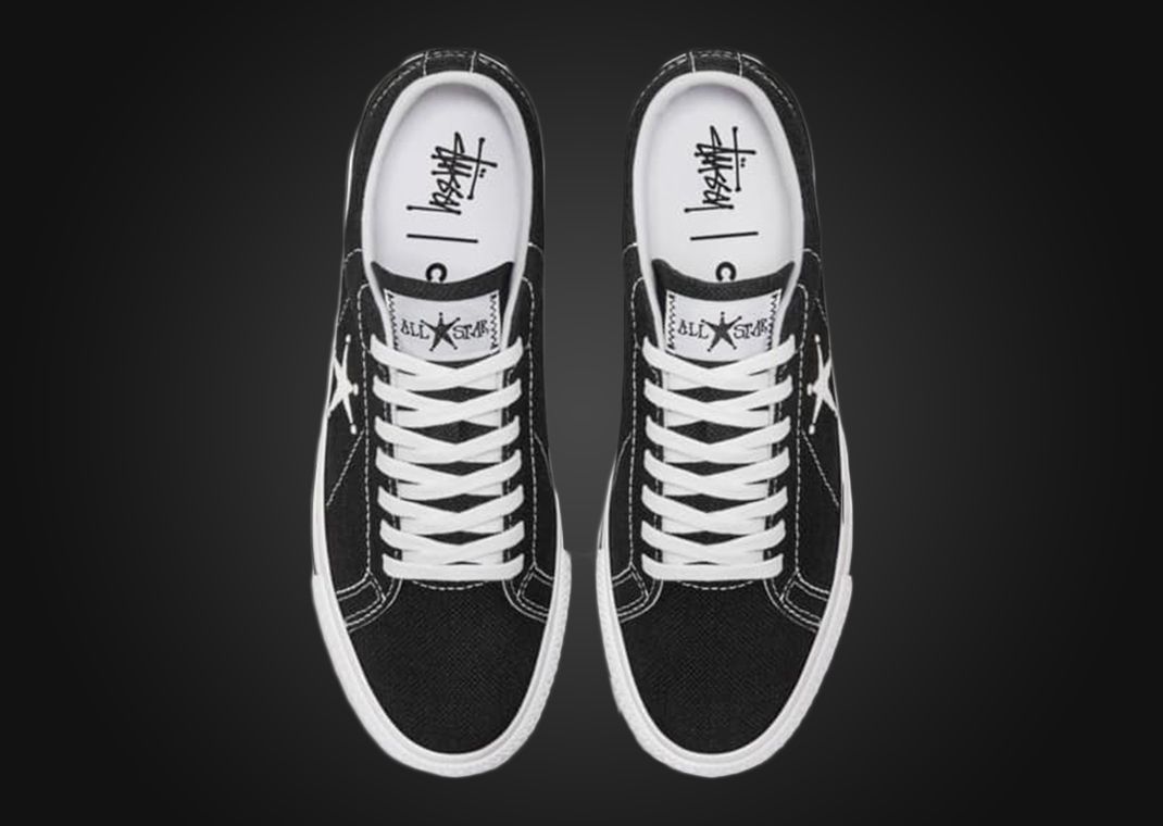 靴 STUSSY CONVERSE ONE STAR OX BLACK Converse x Stüssy One Star OX Low 