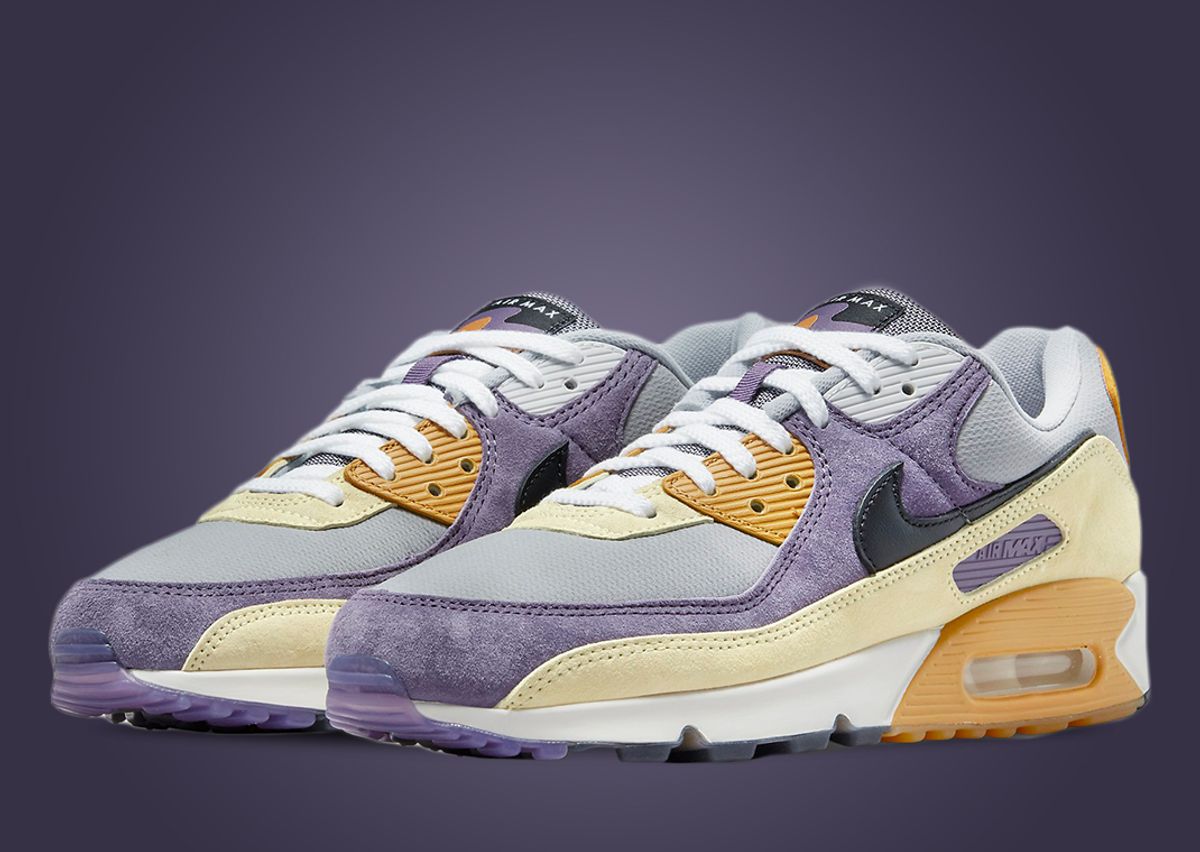 Womens nike air max 90 grey purple azure gold Clearance