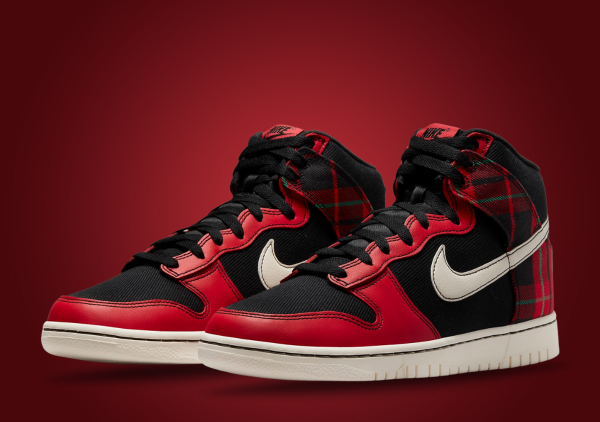Nike dunks top black red
