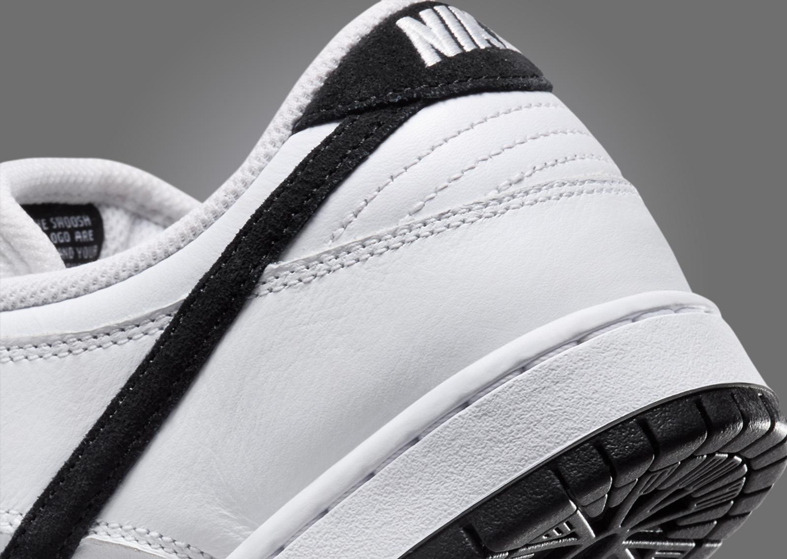 Nike SB Dunk Low White Black Heel Detail