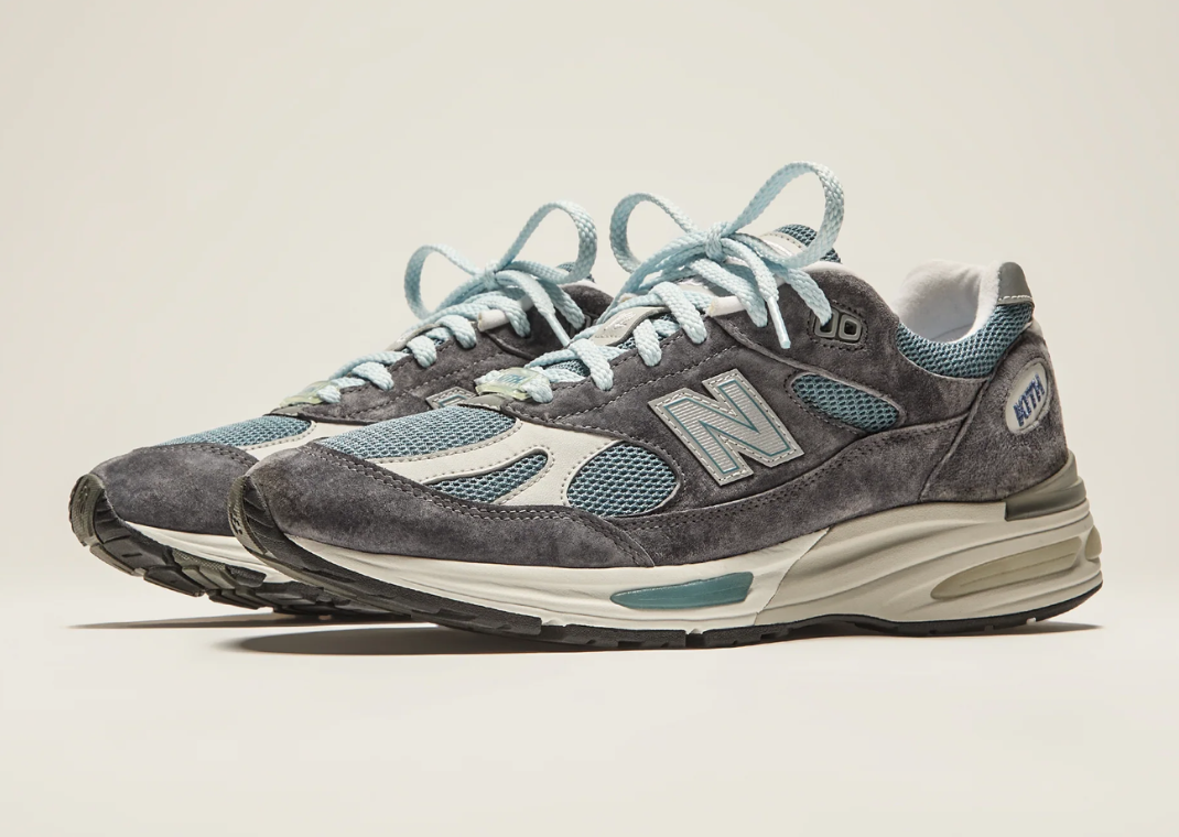 The Kith x New Balance 991v2 Made in UK Steel Blue Releases March 2025