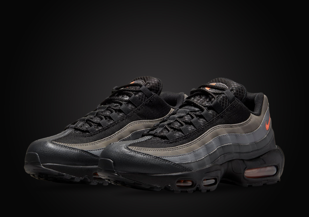 The Air Max 95 Reflective Swooshes Black Picante Red Goes Loco With Logos