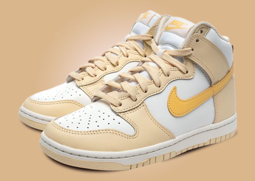 This Women's Exclusive Nike Dunk High Comes In Pale Vanilla Topaz Gold