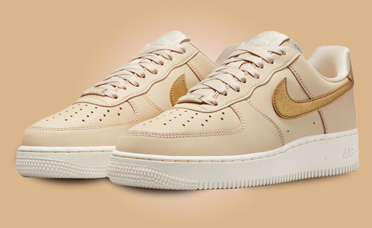 Luxe Metallic Gold Swooshes Adorn The Nike Air Force 1 Low