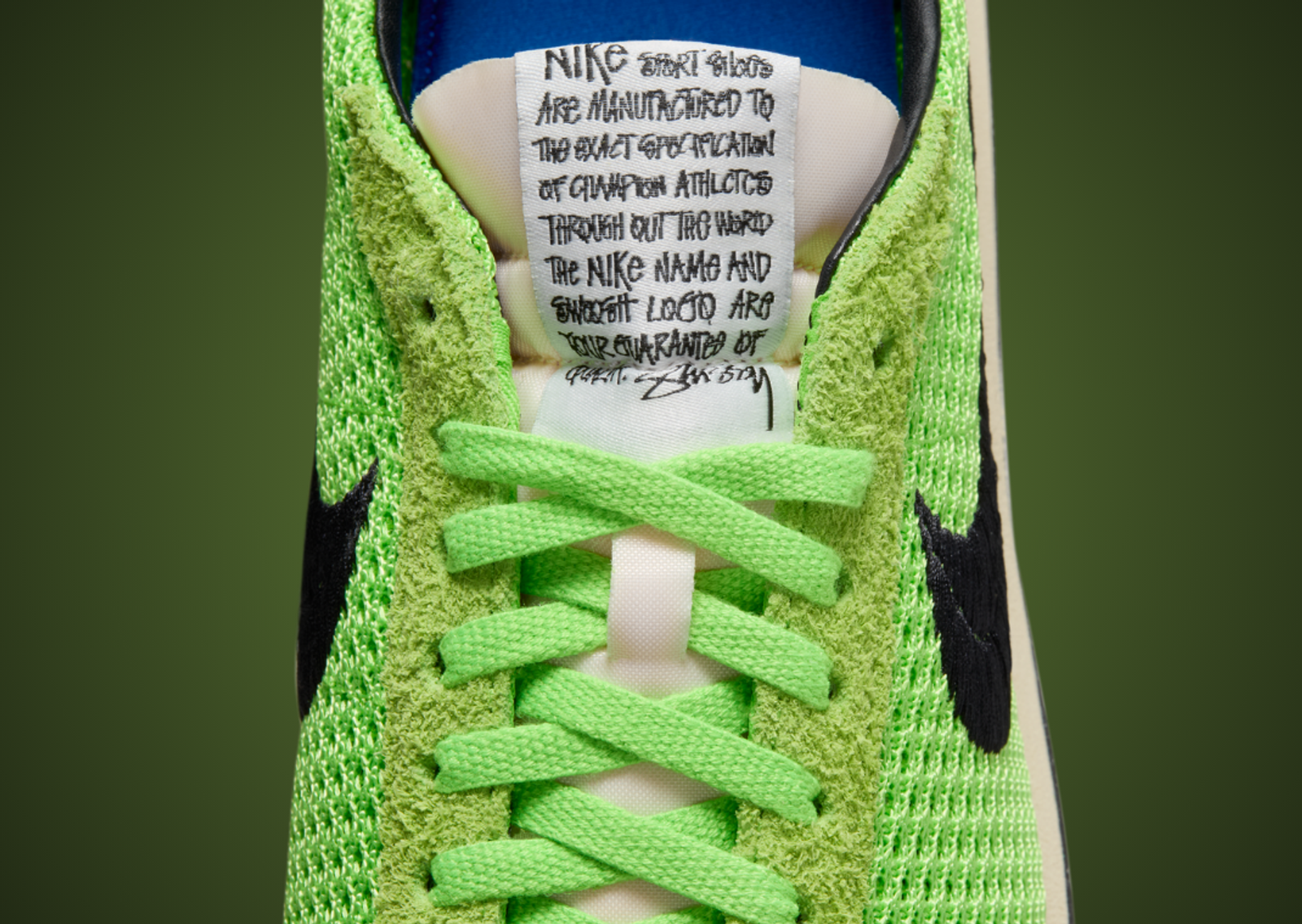 Stussy x Nike LD-1000 SP Action Green Tongue Tag