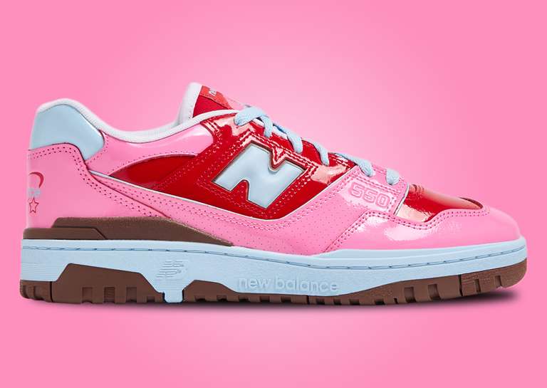 New Balance 550 Y2K Patent Leather Red Pink Lateral