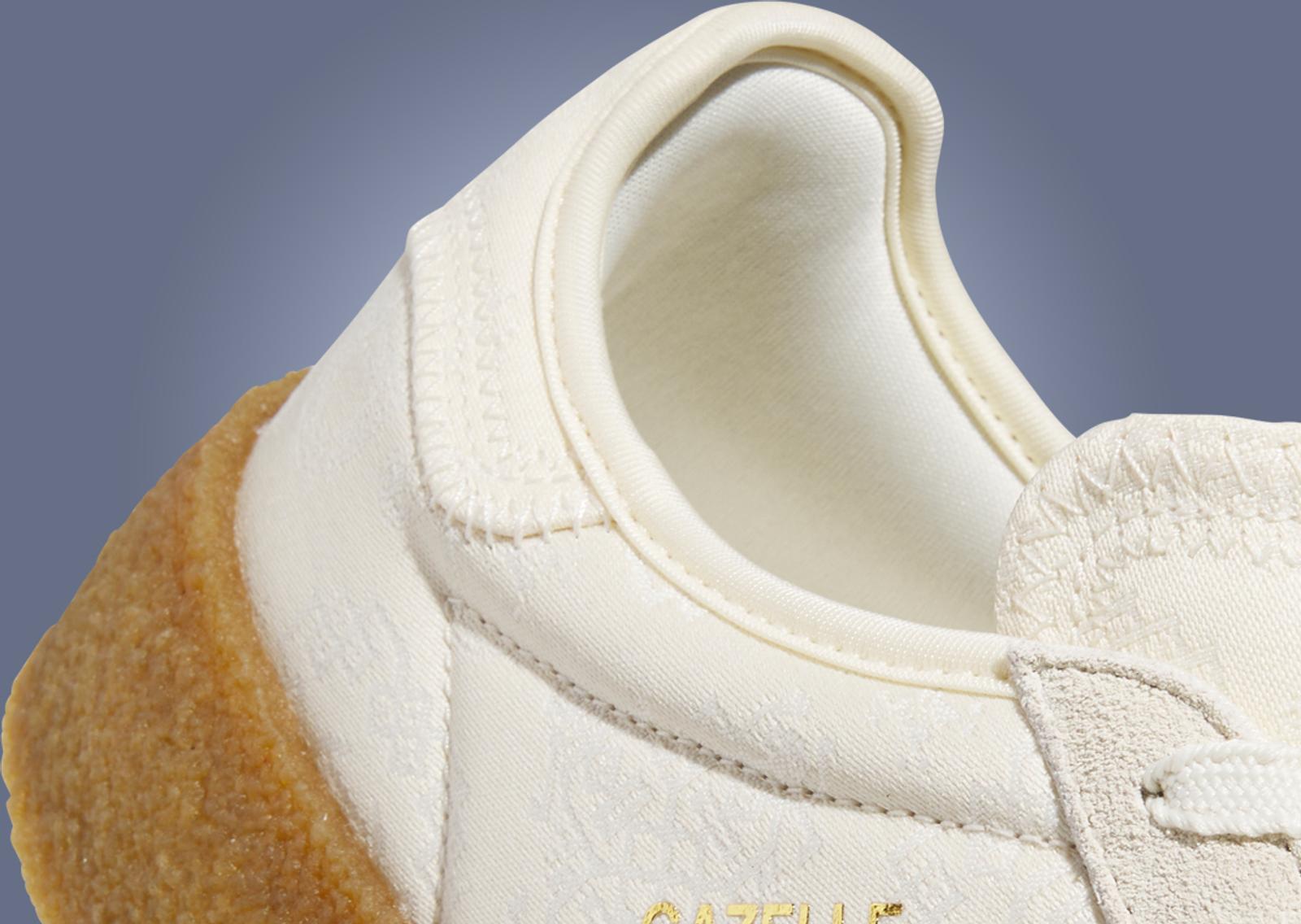 CLOT x adidas Gazelle Crepe Sole Cream White Heel Detail