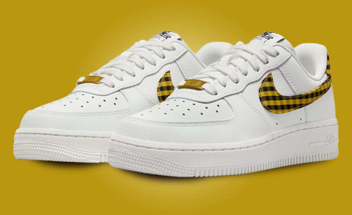 The Women's Exclusive Nike Air Force 1 Low Gingham White Bronzine Releases Holiday 2023