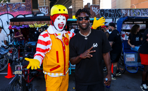 Nigel Sylvester with Ronald McDonald