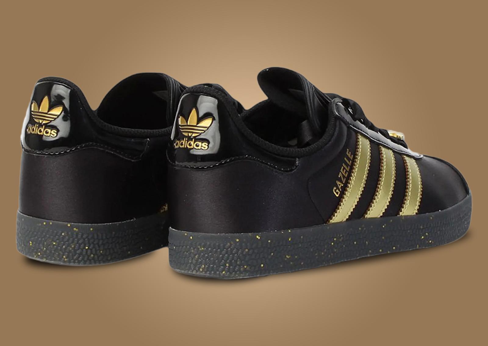 Shiekh x adidas Gazelle Black Gold (W) Heel Angle