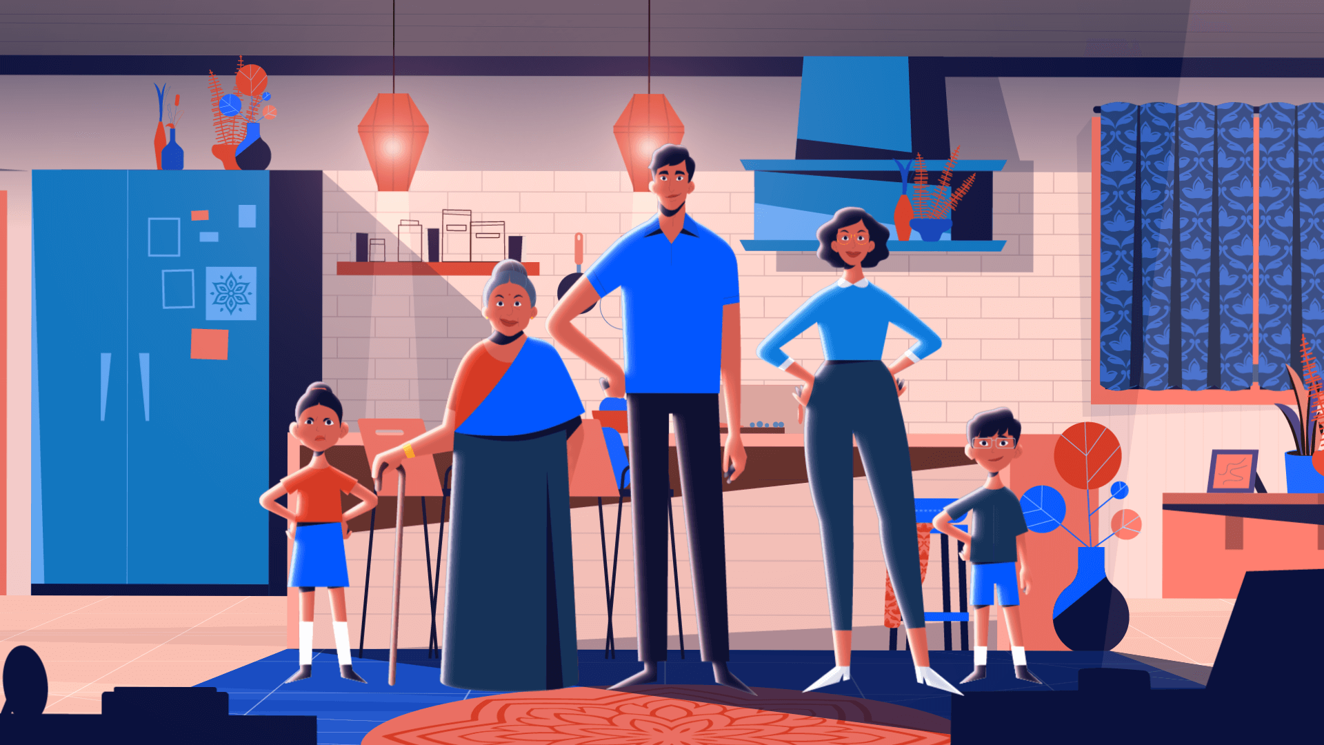 An illustration of a family 