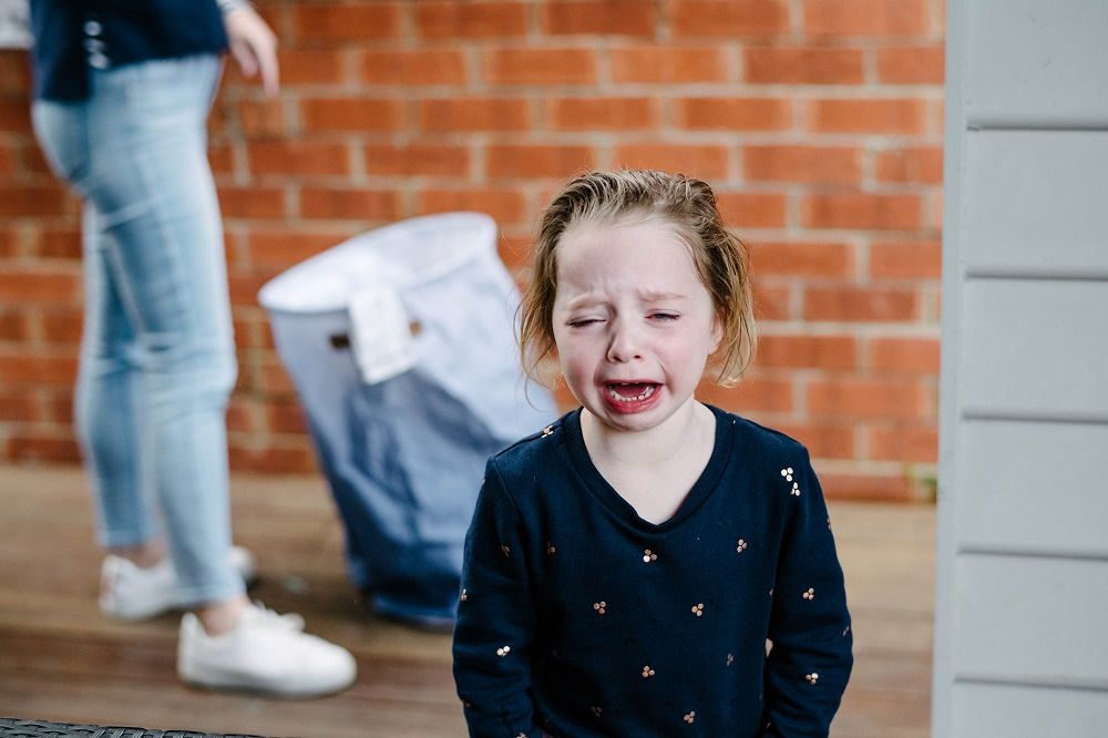 Young girl having a tantrum 