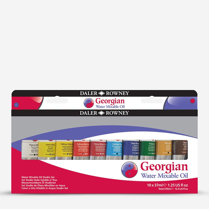 Daler-Rowney : Georgian Water Mixable Oil Paint Starter Set : 37ml : Set Of 10