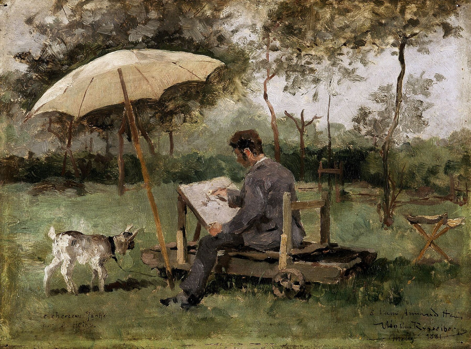 Théo van Rysselberghe’s portrait of Armand Heins painting outdoors