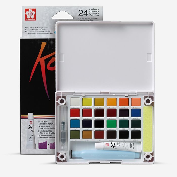 Sakura : Koi : Watercolour Paint Field Box : Half Pans : Set of 24