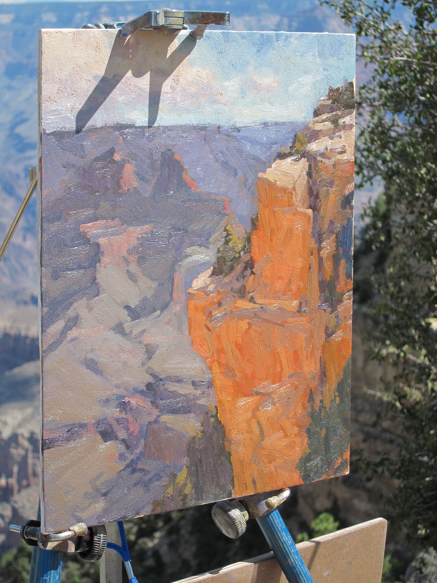 A completed quick-draw plein air painting created by Bill Cramer at the Grand Canyon