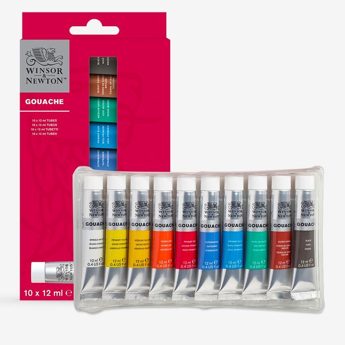Winsor & Newton : Gouache Paint : 12ml : Set of 10