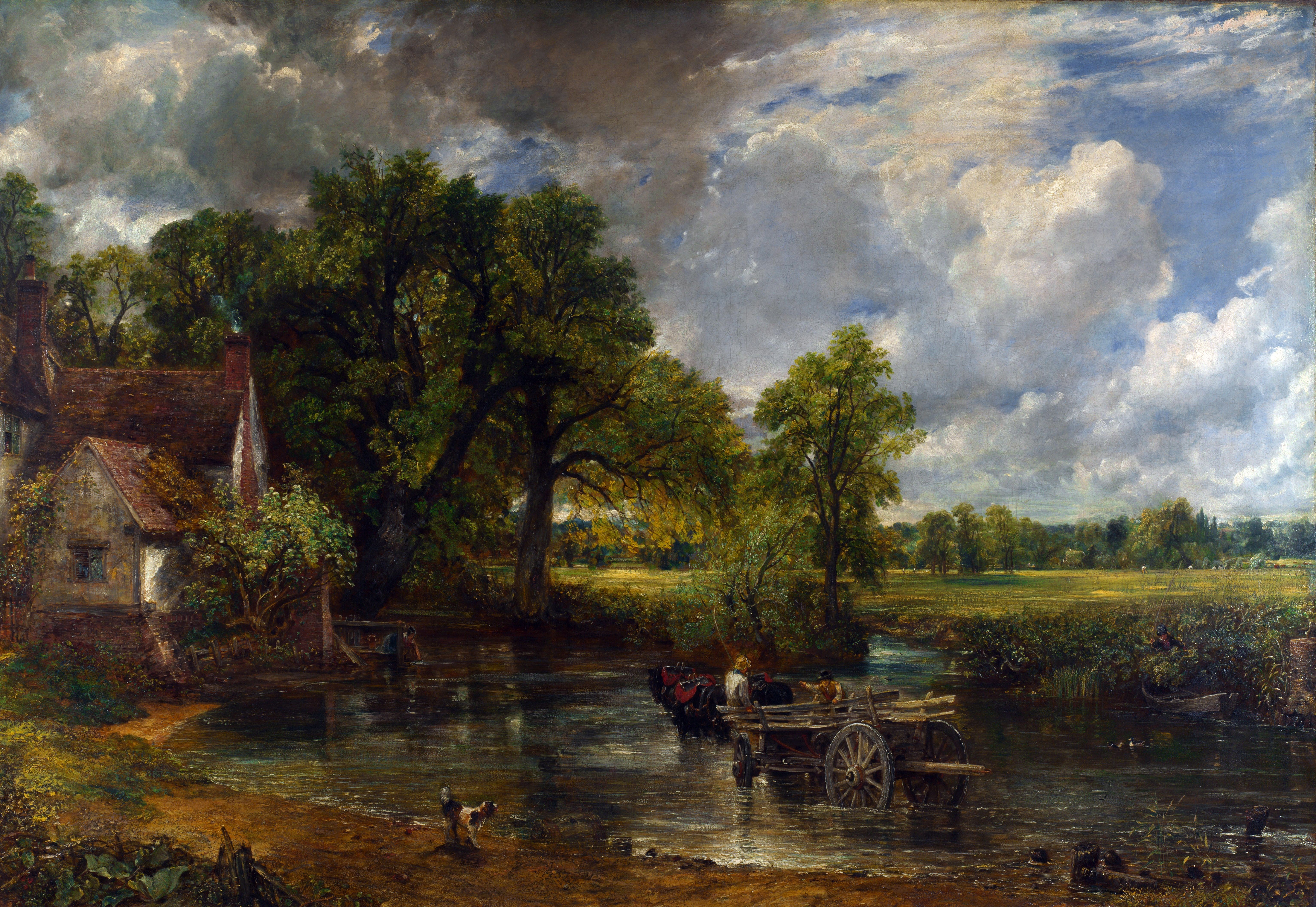 John Constable’s The Hay Wain, showing a horse-drawn cart crossing the River Stour beside Willy Lott’s Cottage