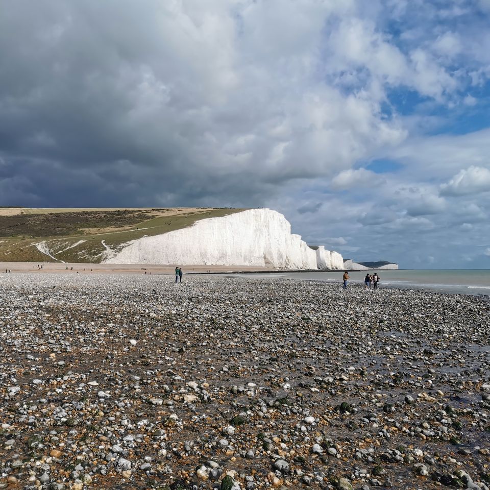 White chalk coastal cliffs at Seven Sisters, Cuckmere Haven