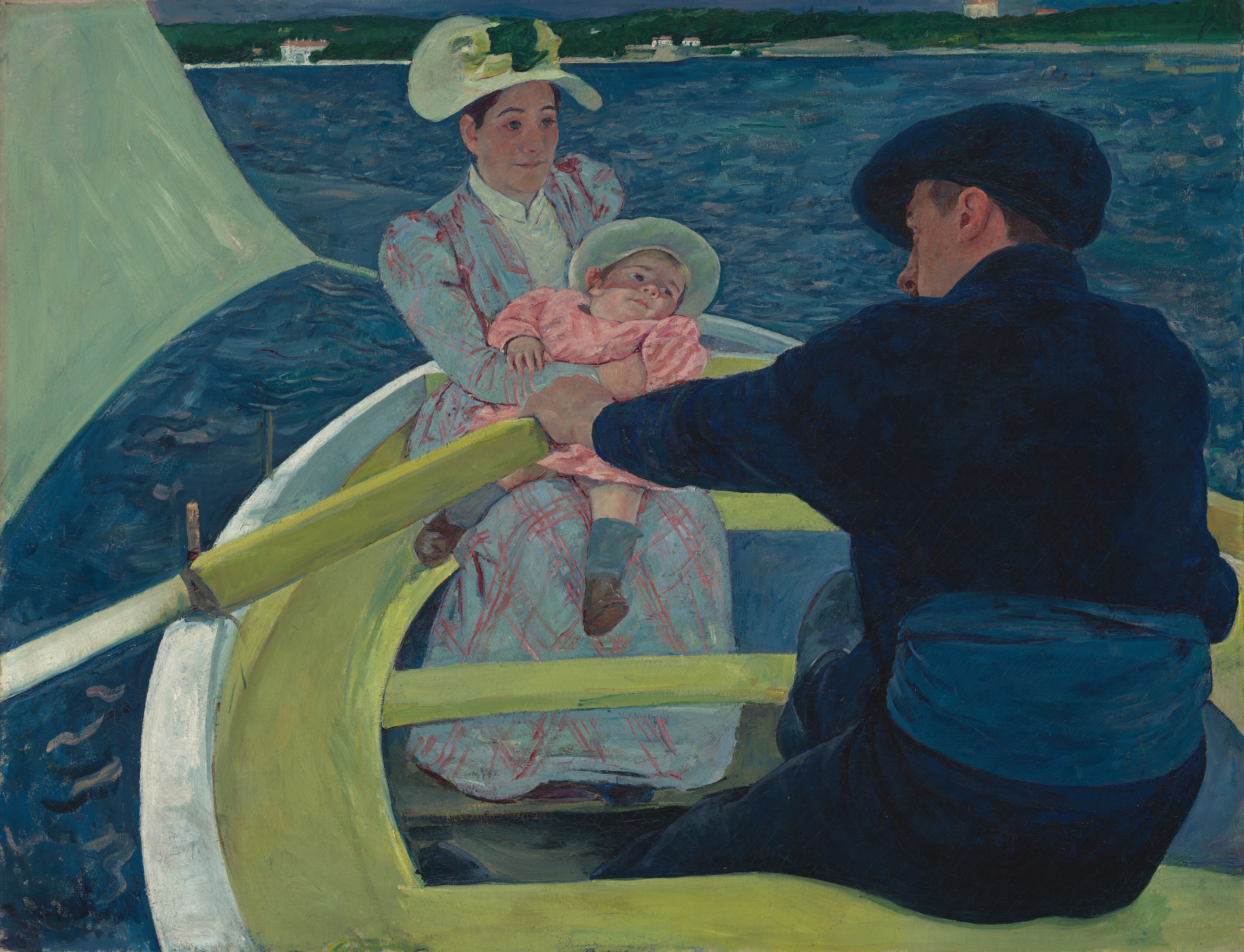 Mary Cassatt's The Boating Party, showing a woman and child in a rowboat