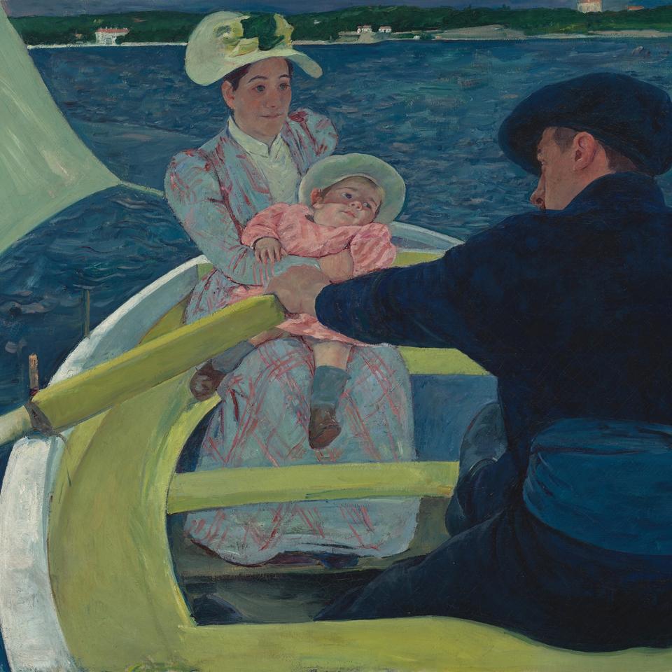 Mary Cassatt's The Boating Party, showing a woman and child in a rowboat