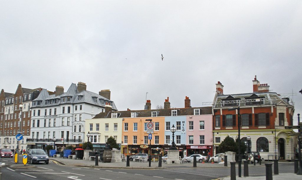 Seafront with sea and sky at Margate, Kent
