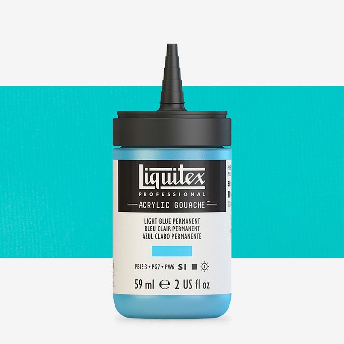 Liquitex : Professional : Acrylic Gouache : 59ml : Light Blue Permanent
