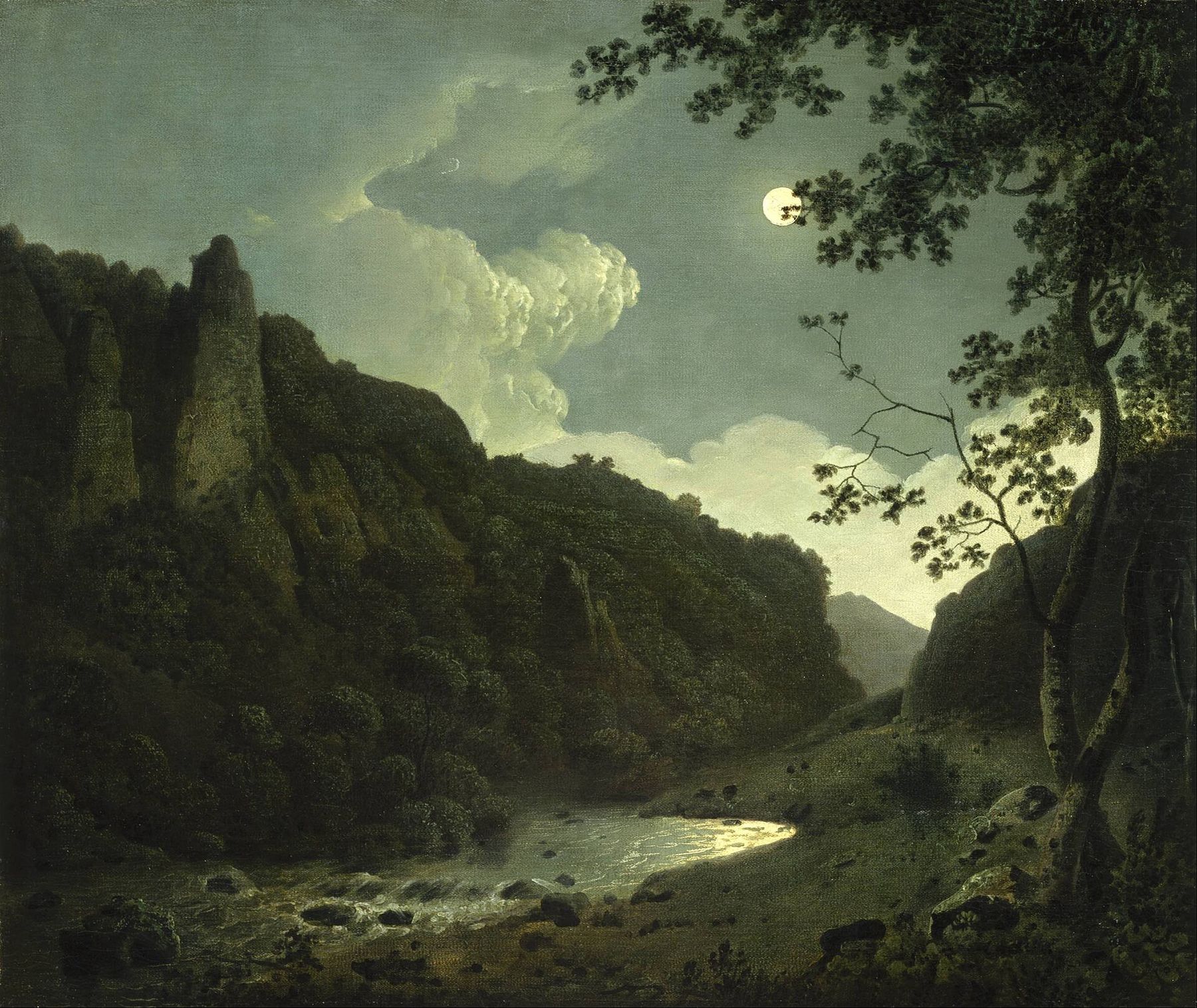 Joseph Wright of Derby’s moonlit view of Dovedale