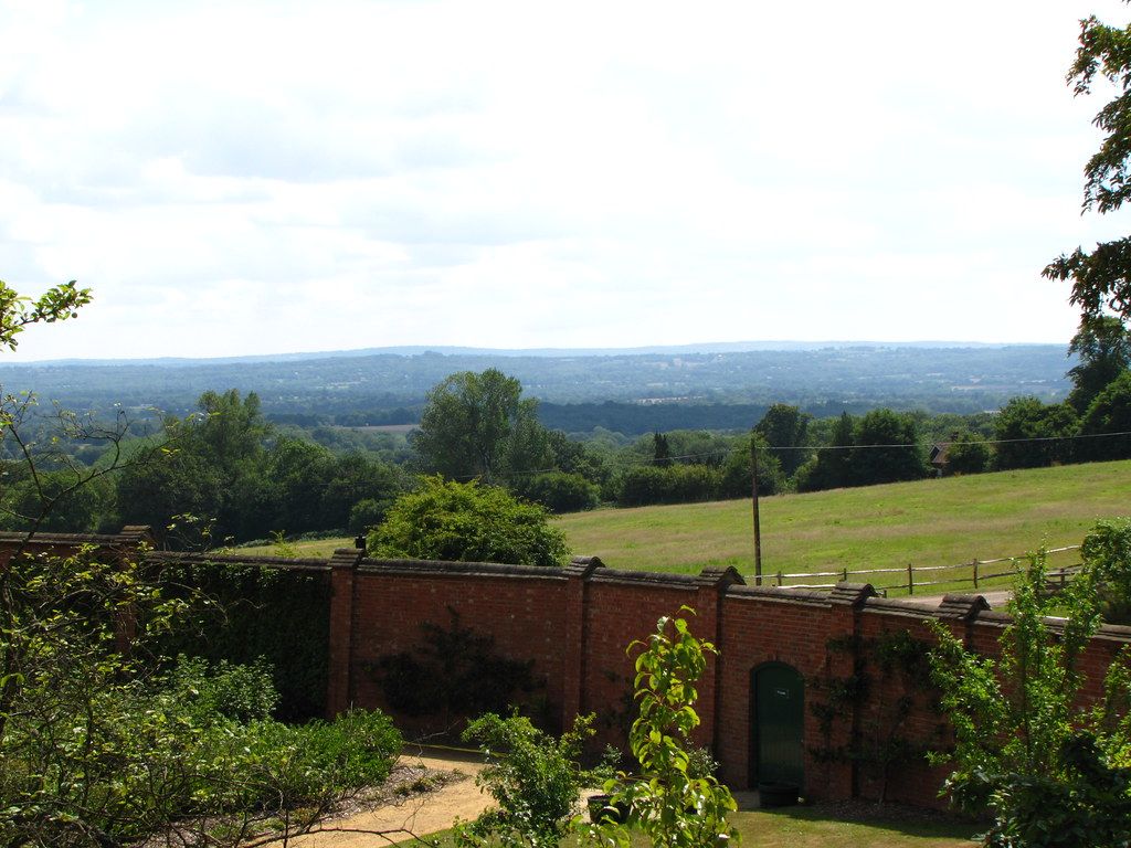 Rolling landscape of the Weald of Kent as seen from Chartwell Gardens