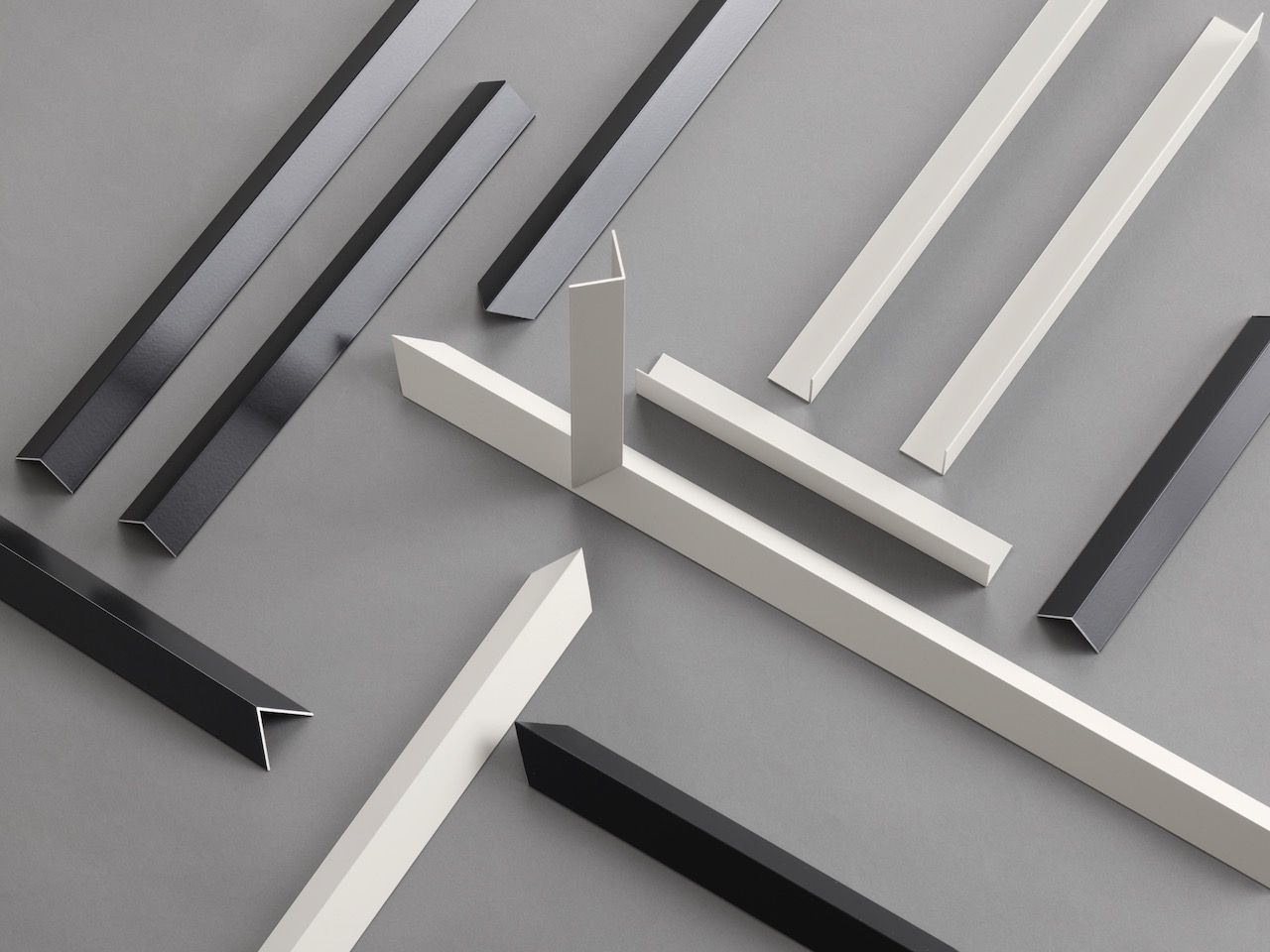 Square mirror, wood panelling, metal and paints, all from Mutina designed by OEO Studio