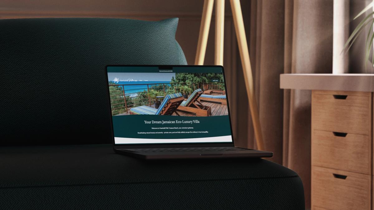 Hawksbill Villa website shoot on Macbook Pro
