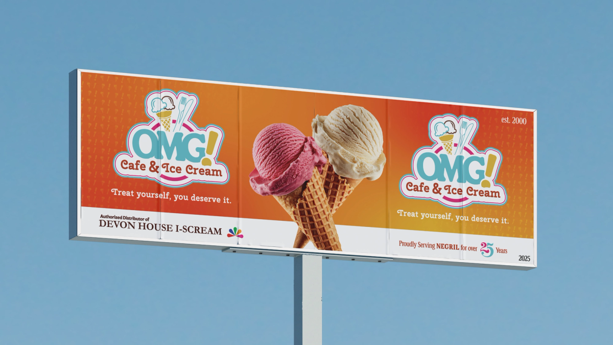 OMG Ice Cream Negril Signage - Billboard Mockup