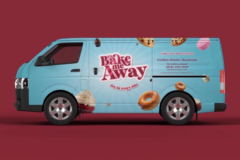 Bake me Away Hiace delivery van wrap 