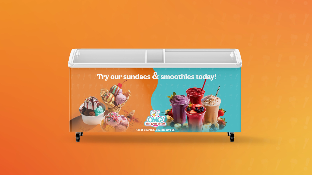 OMG Ice Cream Freezer branding wrap