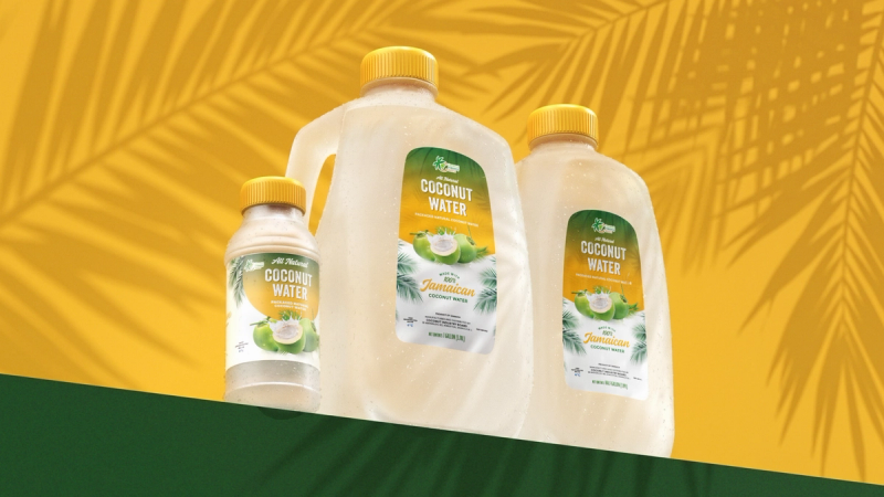 Coconut Industry Board coconut water bottles in three sizes