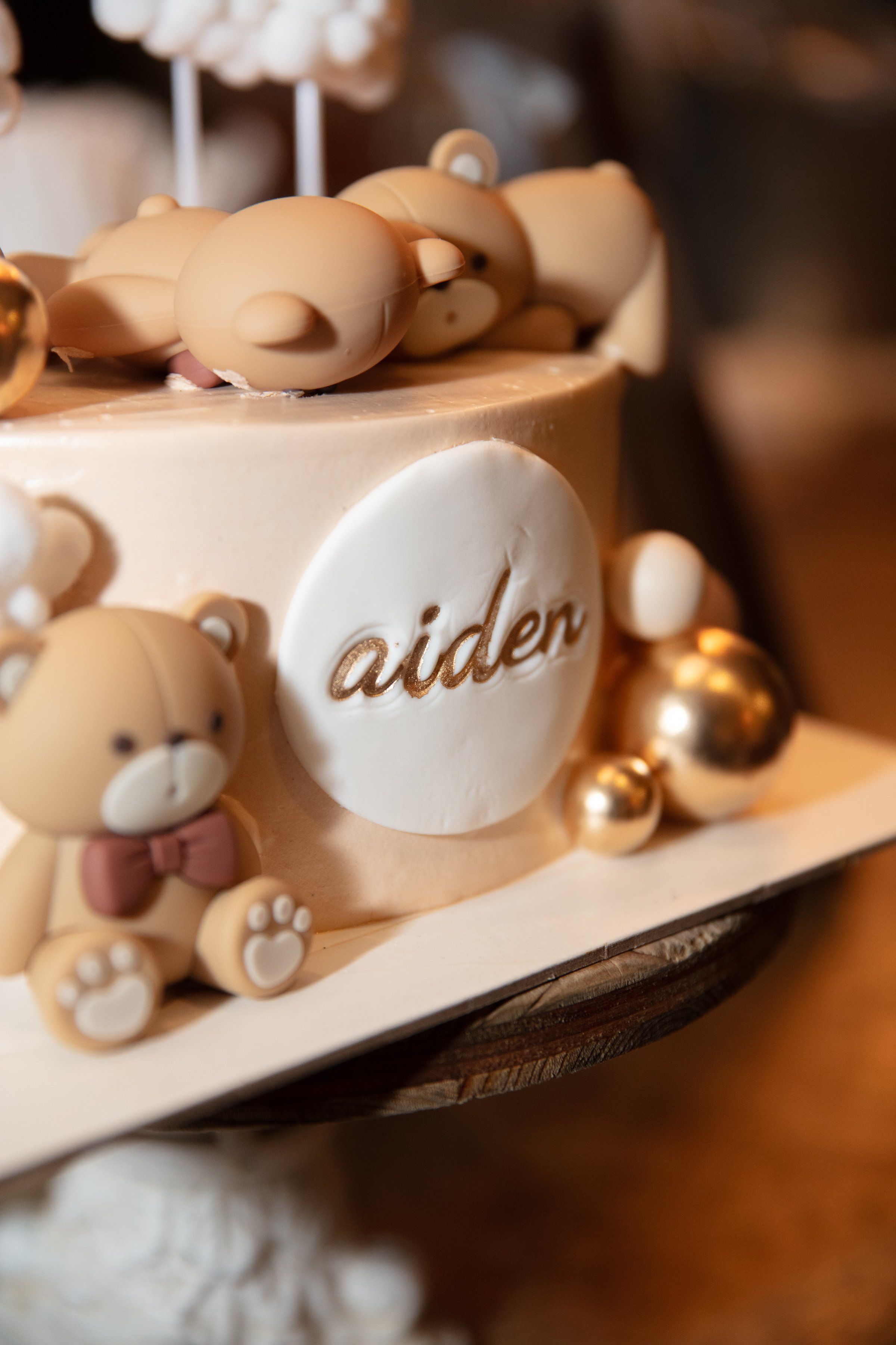 Woodland hedgehog cake with rustic frosting and pinecones