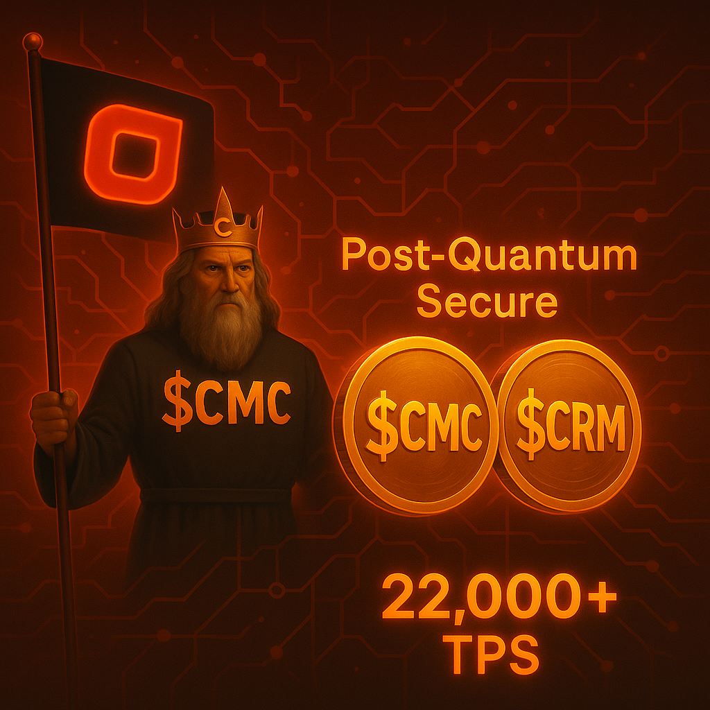 Futuristic blockchain with AI integration and ultra-fast transaction speed, representing CromaChain technology.