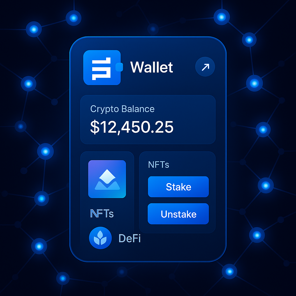 “TrixWallet interface showing integrated DeFi staking and NFT gallery across multiple blockchains.”