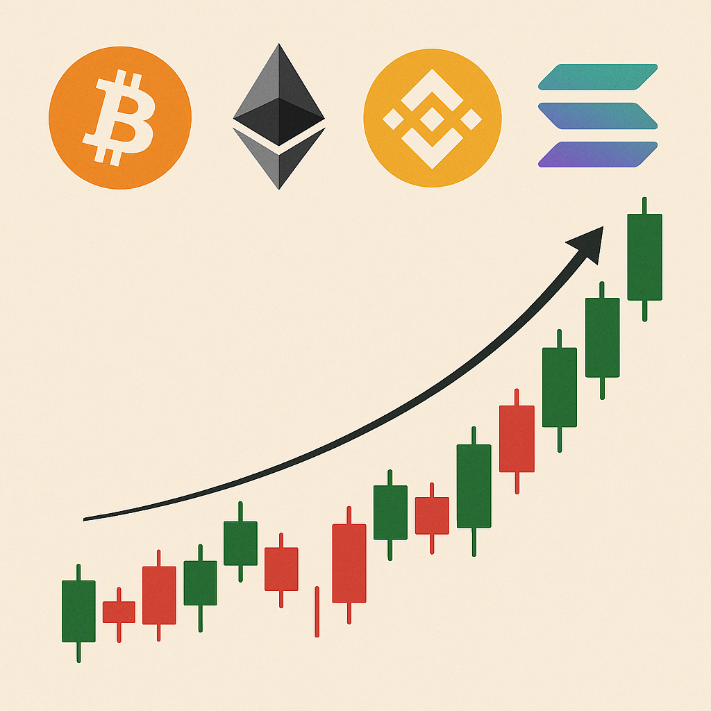 “Crypto market analysis with Bitcoin and Ethereum stability alongside altcoin rally indicators.”