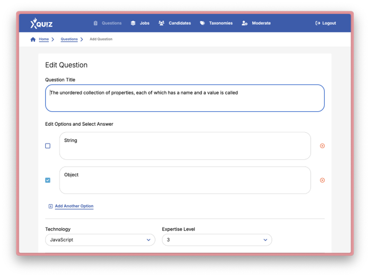 Setting Up Questions